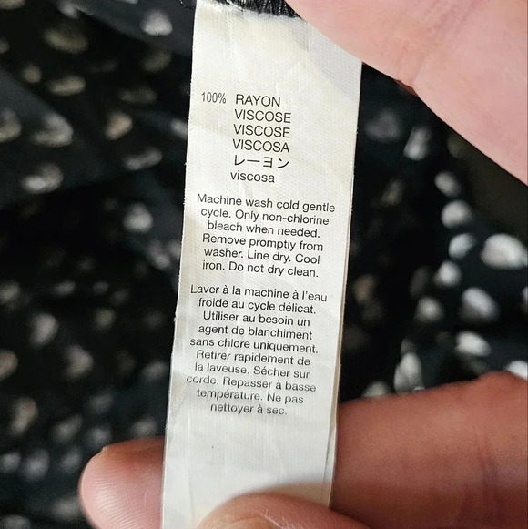 Gap Small Black White Heart Print Blouse Y2K 90s Romantic Casual Top Cottagecore - Picture 6 of 8